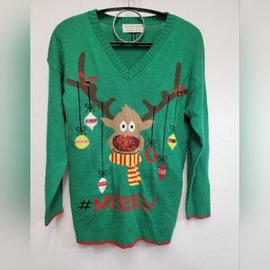 Tiara International Ugly Christmas Raindeer Sweater Womens Size XL
